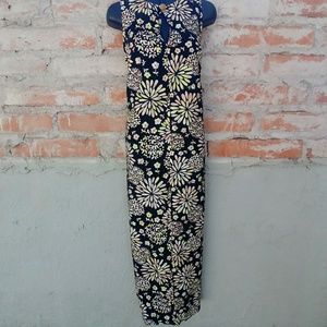 Vintage Flower Power Sleeveless Sparkly Maxi Dress